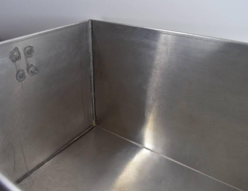 Stainless Steel and Galvanized Tin Industrial Storage Box In Excellent Condition In New York, NY