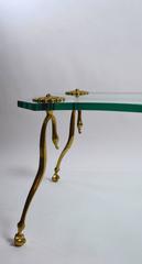 Hollywood Regency Plate Glass and Brass Coffee Cocktail Table