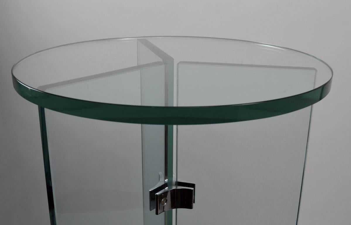 International Style Plate Glass Pedestal Table by Pace
