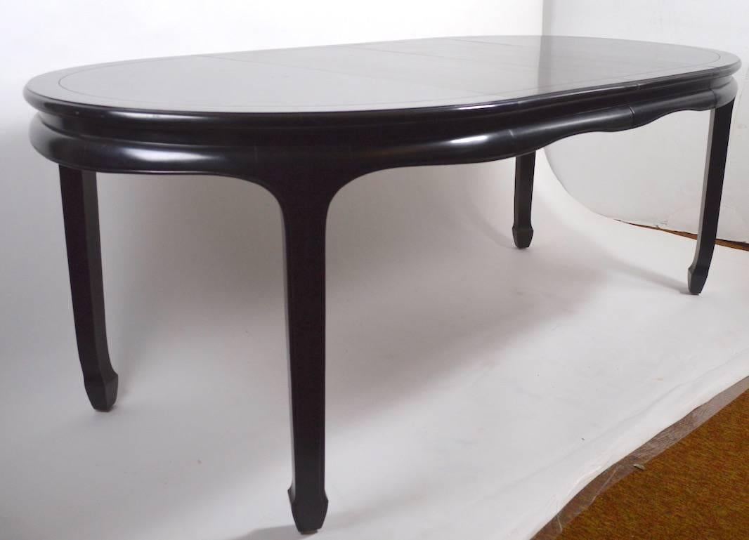 Late 20th Century Chin Hua Black Lacquer Dining Table by Century Furniture