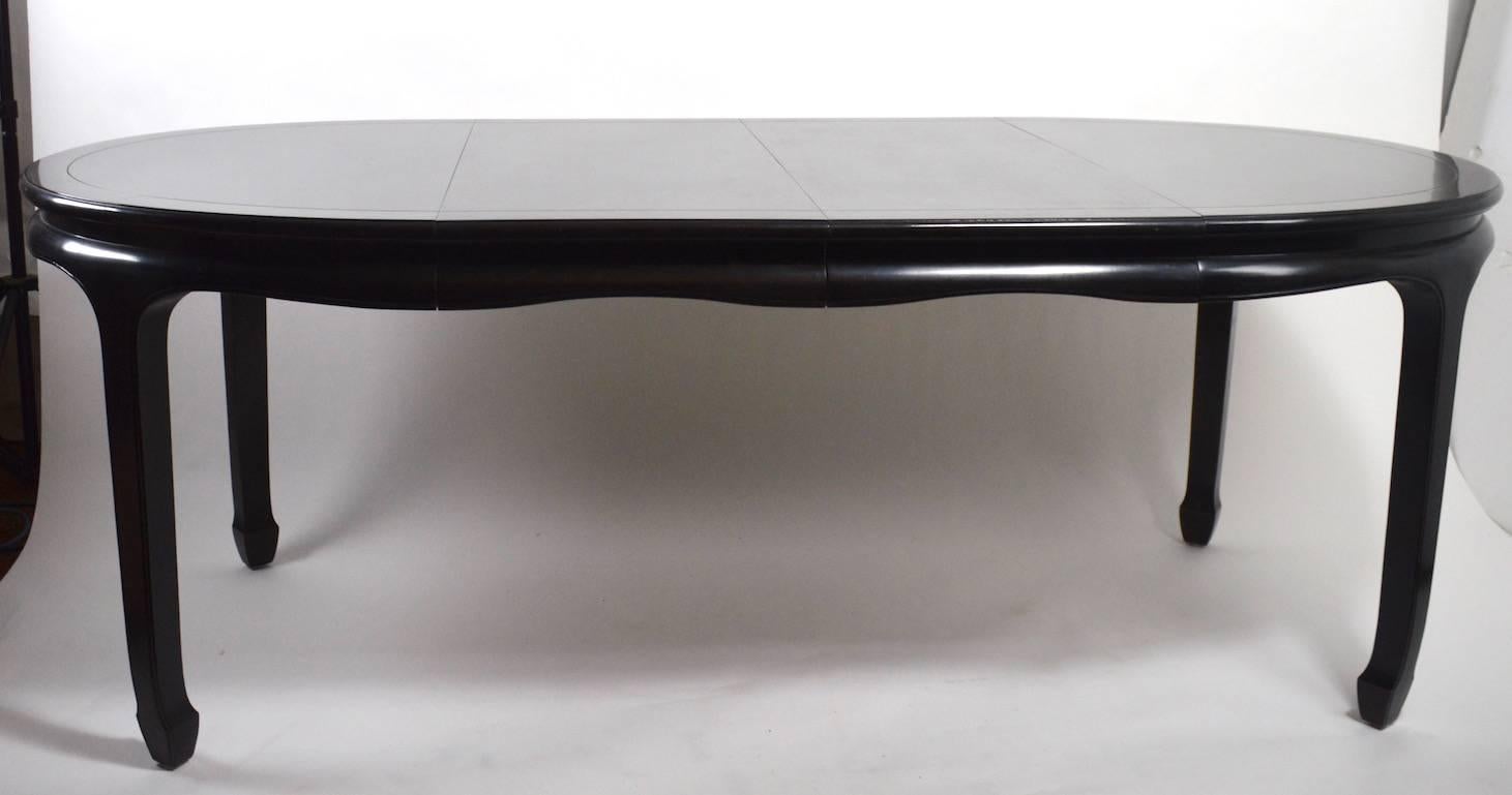 Wood Chin Hua Black Lacquer Dining Table by Century Furniture