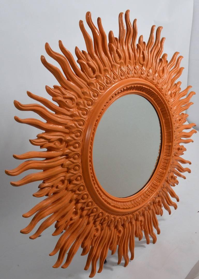 Late 20th Century Large Plastic Starburst Mirror
