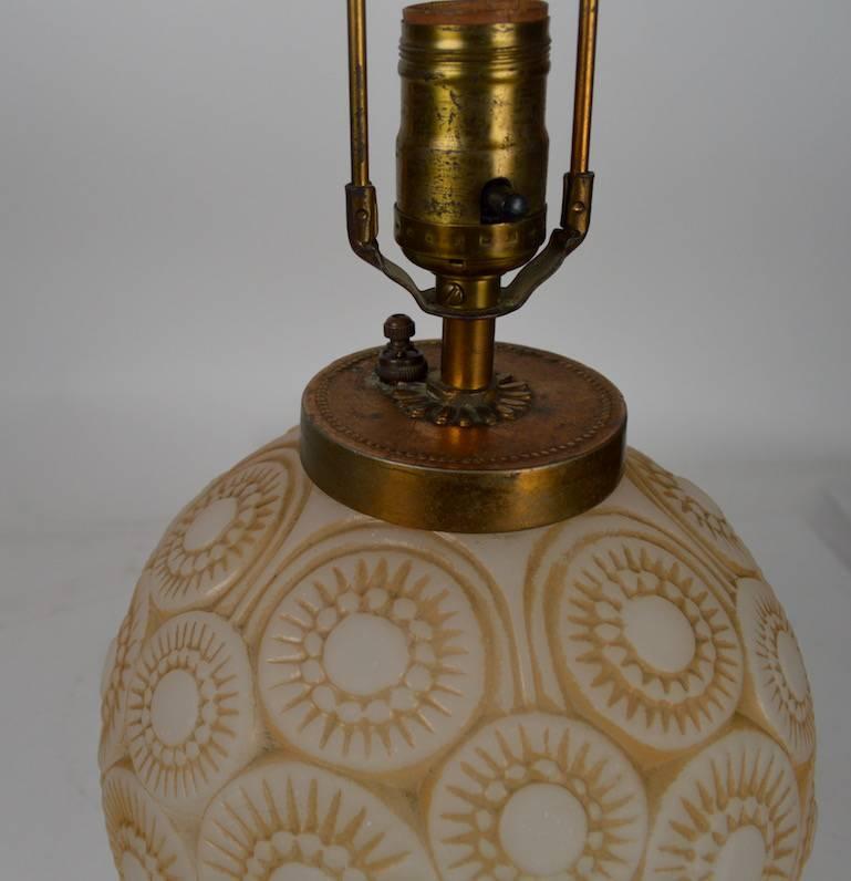 Art Glass Art Deco Lamp after Lalique For Sale