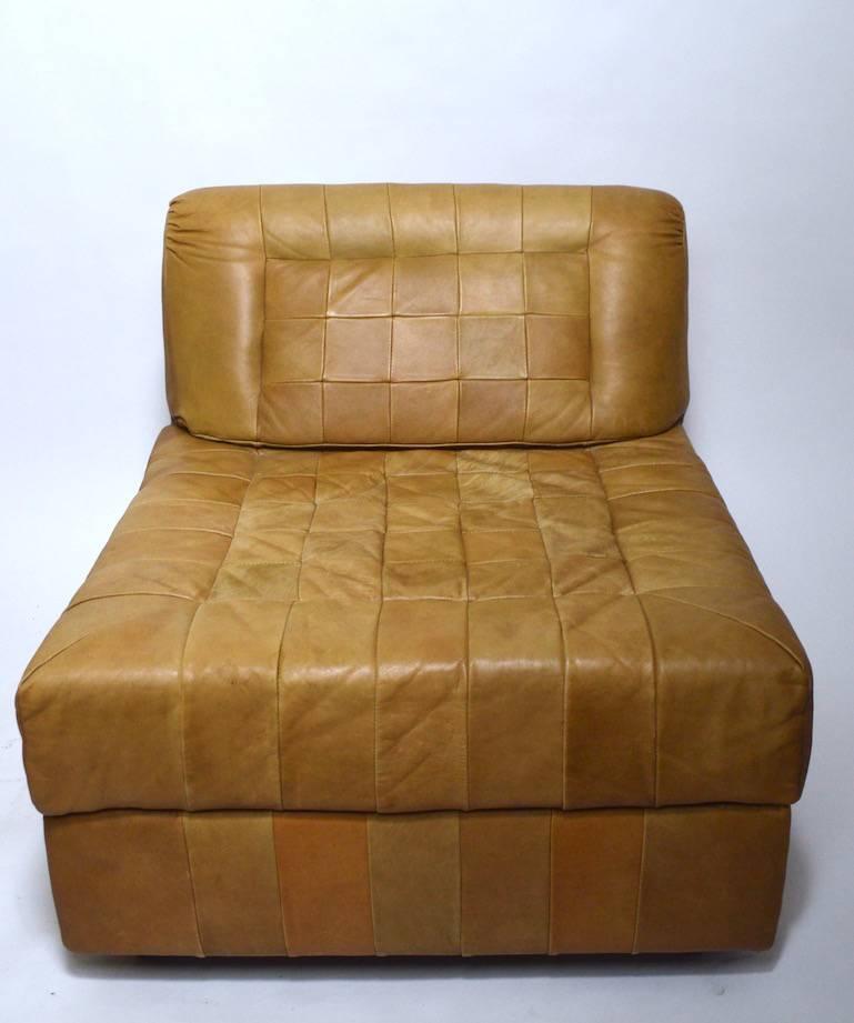 Mid-Century Modern Leather Patchwork Sectional Sofa by Percival Lafer