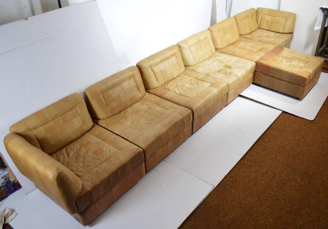 Leather Patchwork Sectional Sofa by Percival Lafer 1