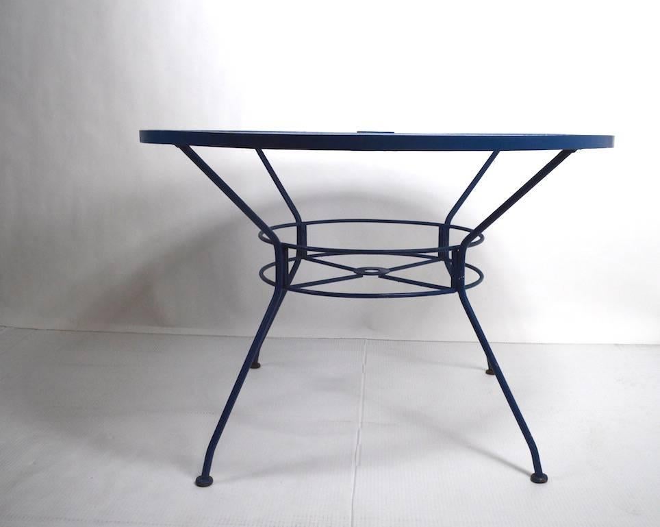Mid-Century Modern Modernist Woodard Iron Dining Table For Sale