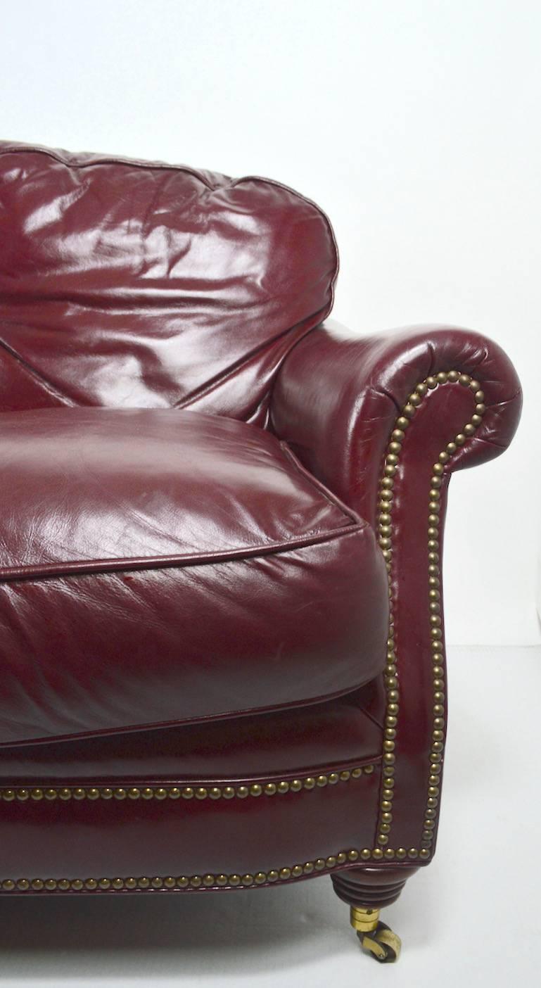 American Classic Leather Sofa Couch For Sale
