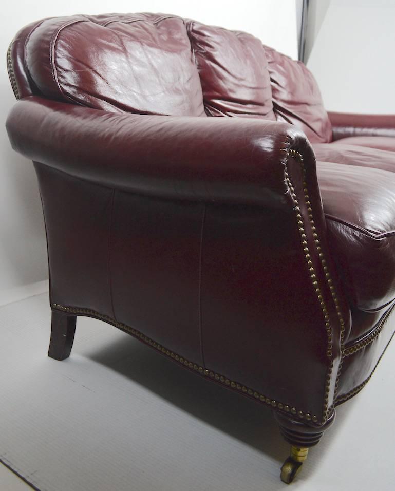 20th Century Classic Leather Sofa Couch For Sale