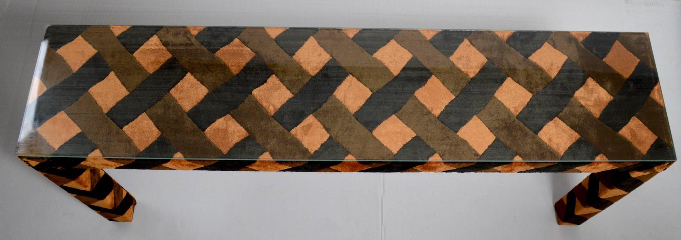 upholstered console table