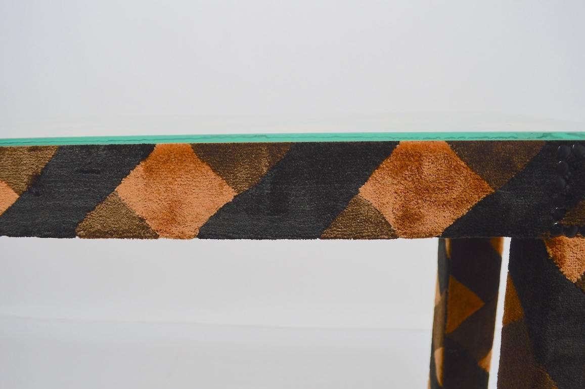 Post-Modern Upholstered Parsons Console Table