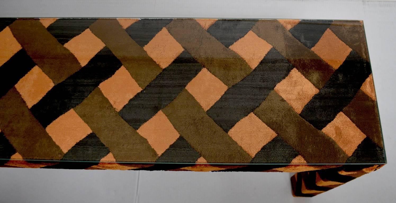 Late 20th Century Upholstered Parsons Console Table