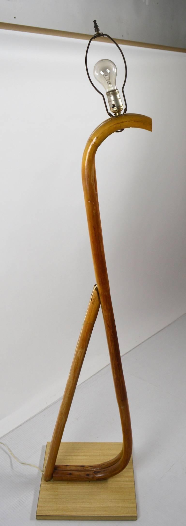 Mid-Century Modern Bamboo Floor Lamp For Sale