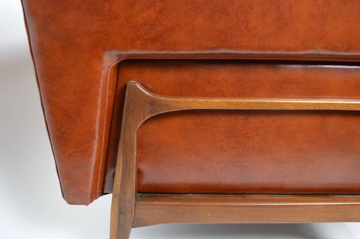 Mid-Century Modern Chic Vinyl Box Sofa by Simmons