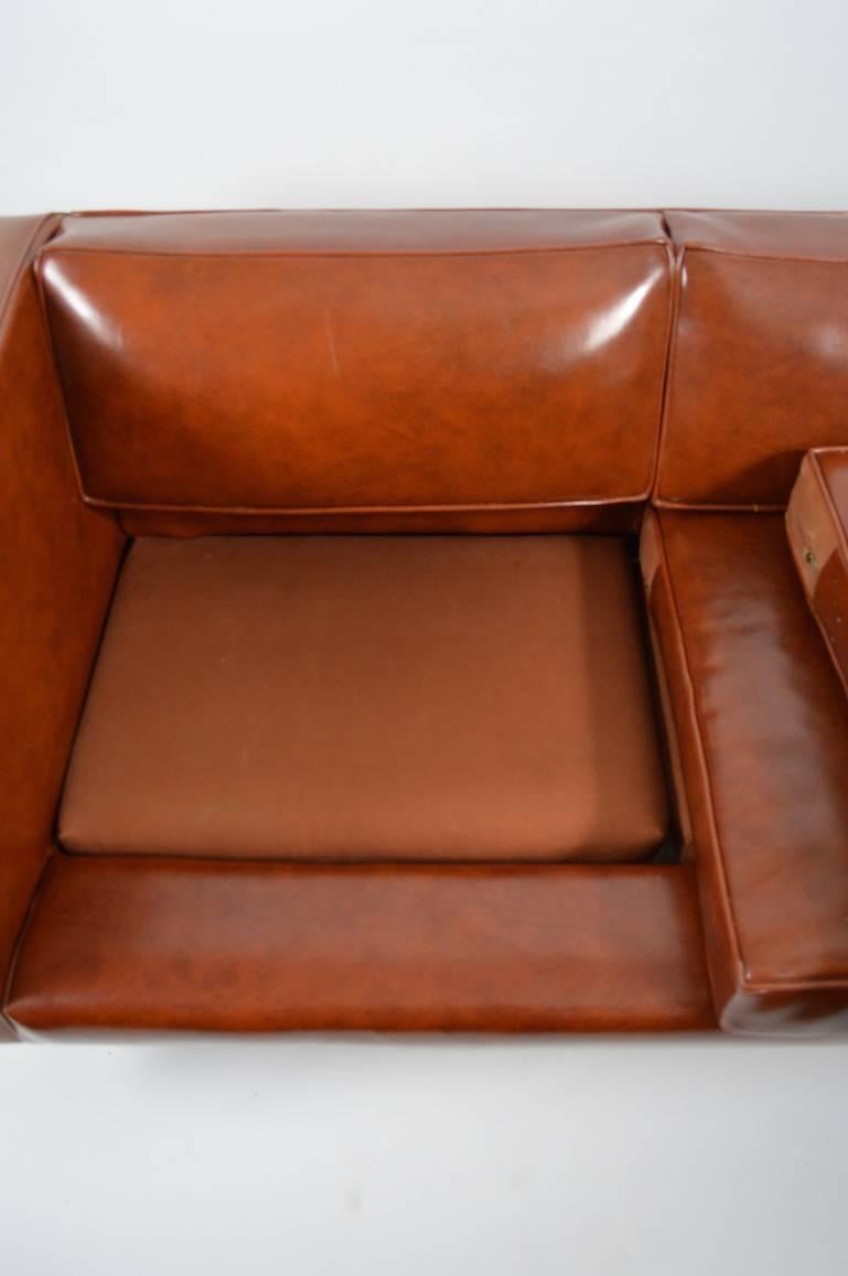 American Chic Vinyl Box Sofa by Simmons