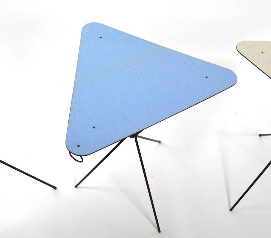 American Three-Piece Set Mid¬-Century Folding Tables
