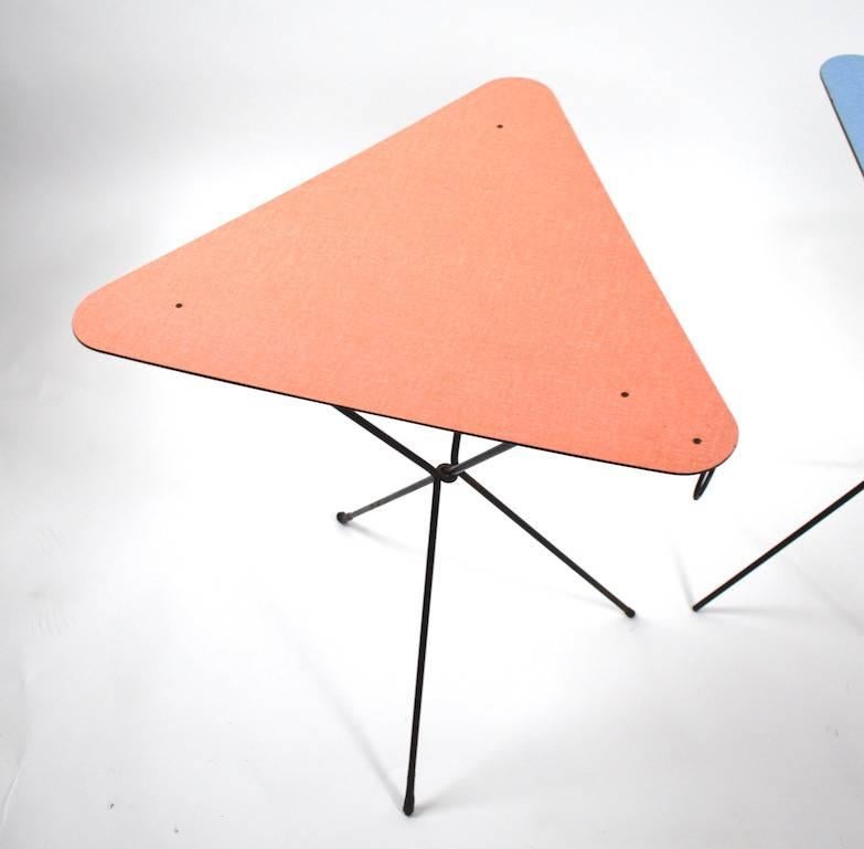 Mid-20th Century Three-Piece Set Mid¬-Century Folding Tables