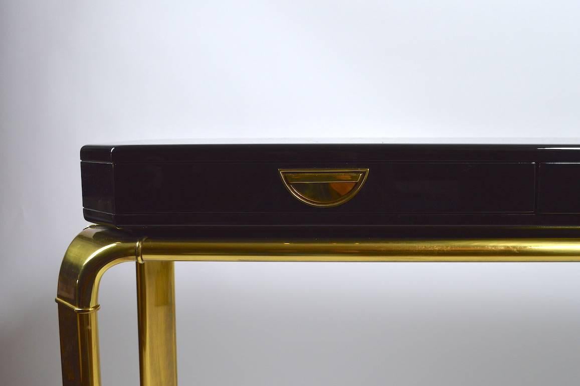 black lacquer console table