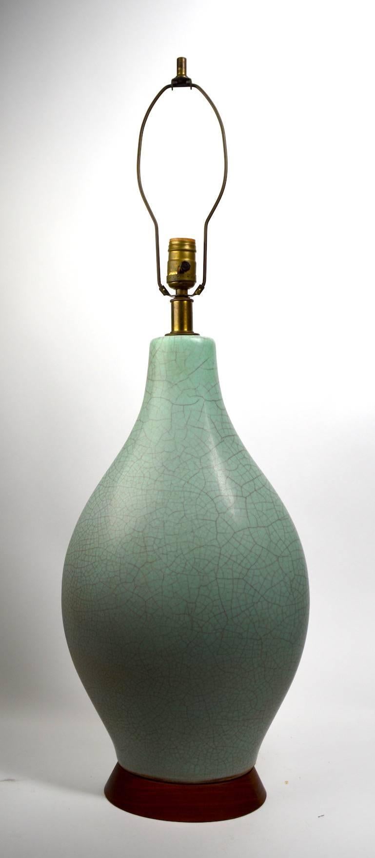 Mid-20th Century Mid-Century Celadon Ceramic Lamp