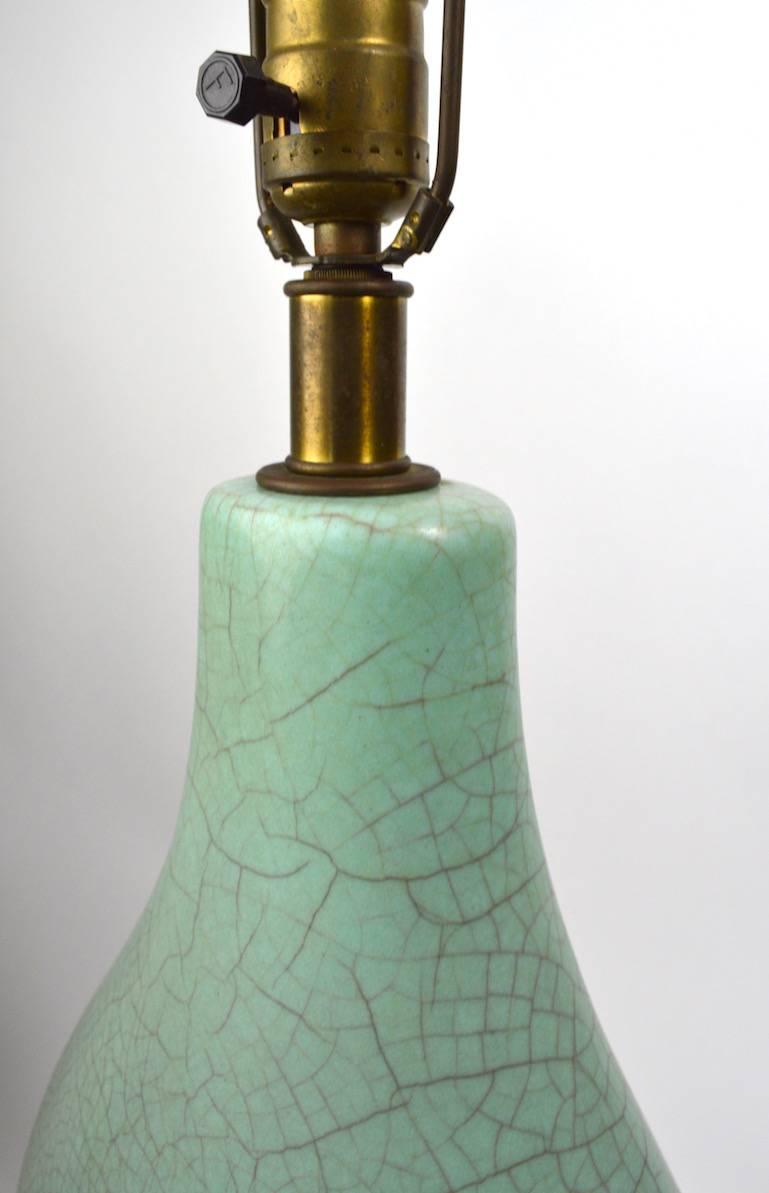 Mid-Century Celadon Ceramic Lamp 3