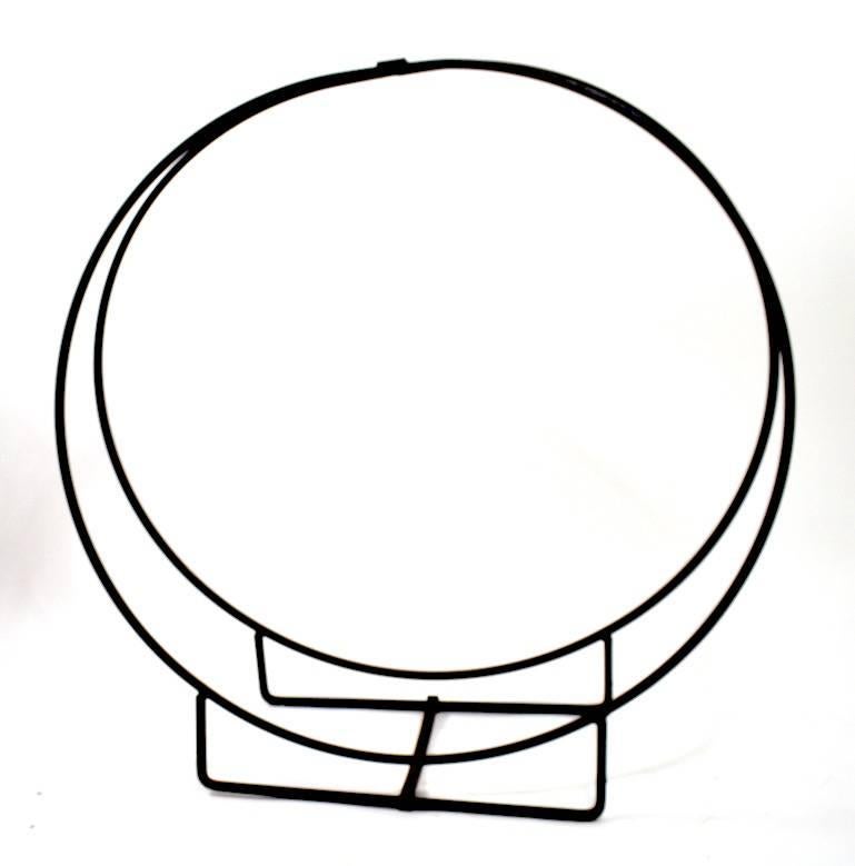 Mid-Century Modern Circular Wrought Iron Mid-Century Log Holder