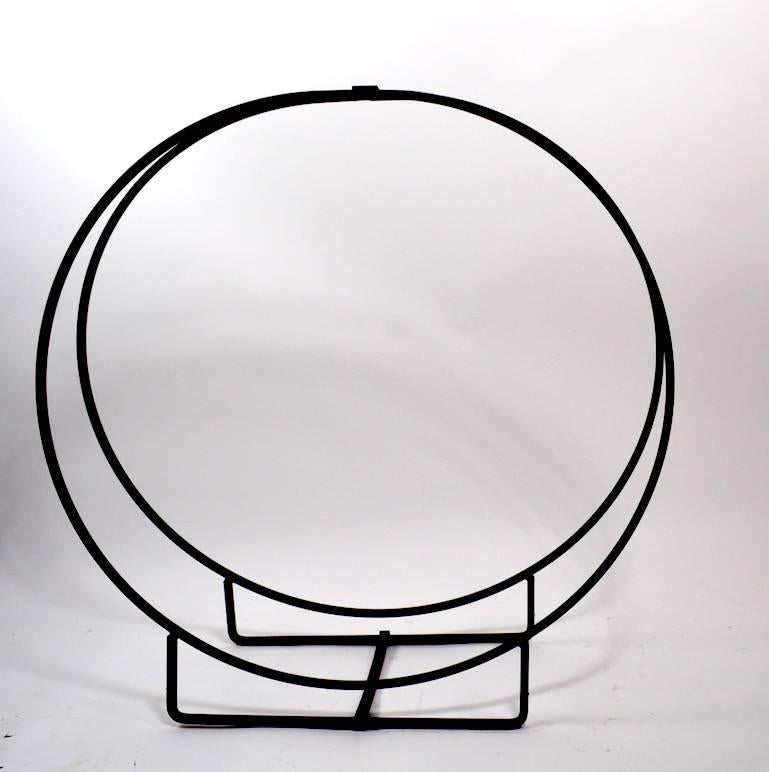 Circular Wrought Iron Mid-Century Log Holder In Good Condition In New York, NY