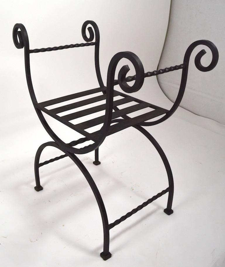 Pair of Wrought Iron Bench Seats In Excellent Condition In New York, NY