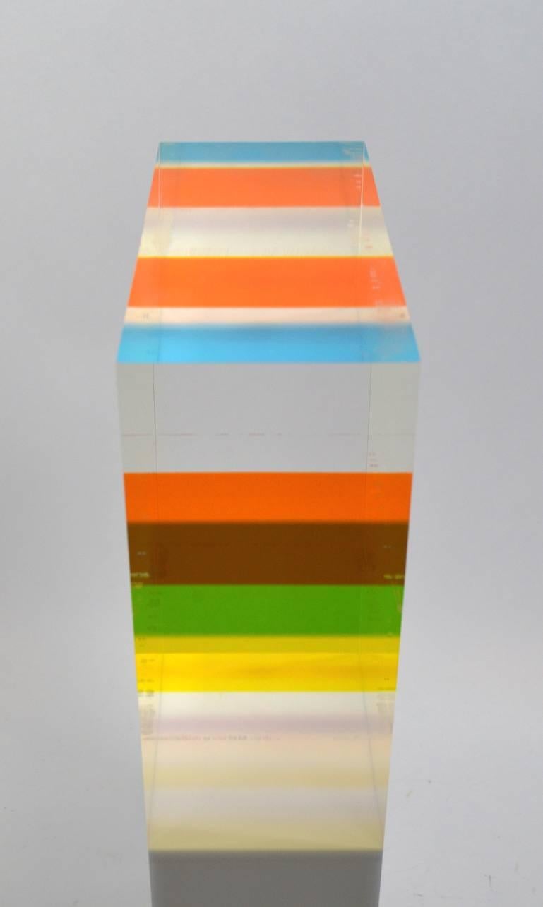 Multi-Color Prismatic Lucite Sculpture by Dennis Byng Dated 1969 1