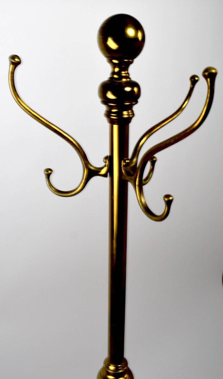 American  Brass Aesthetic Movement Coat Tree, Hat Stand