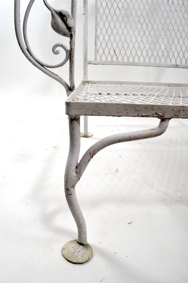 20th Century Pair of Iron Garden Patio Lounge Chairs Attributed to Woodard