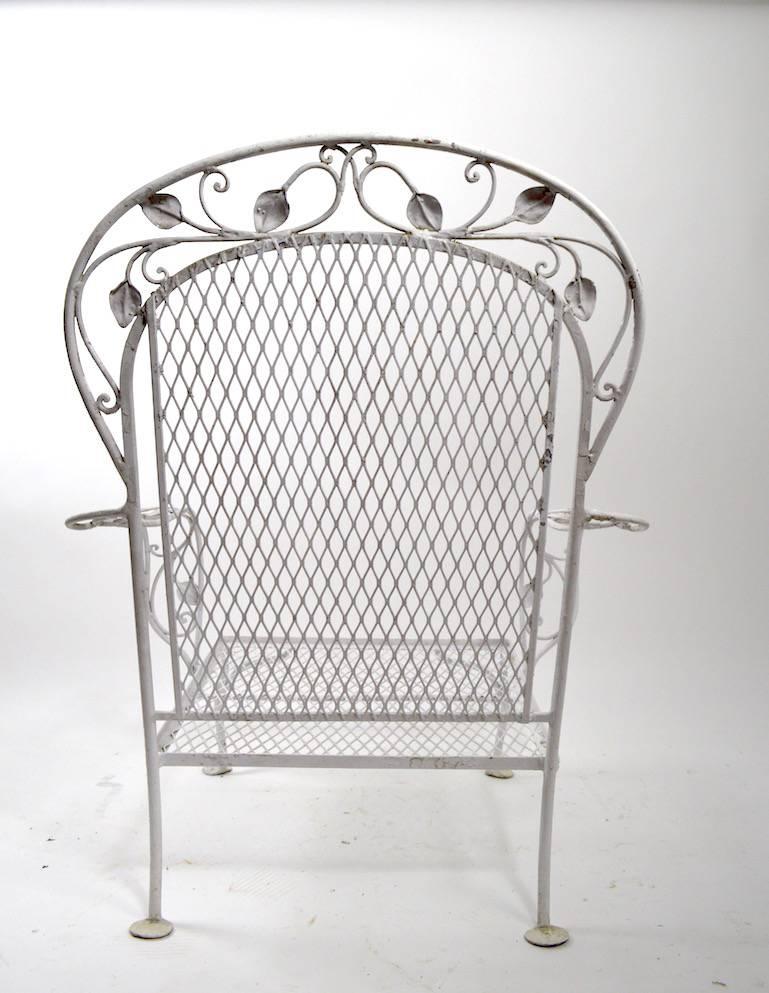 Pair of Iron Garden Patio Lounge Chairs Attributed to Woodard 1