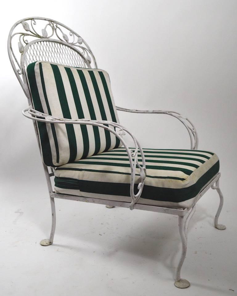 Pair of Iron Garden Patio Lounge Chairs Attributed to Woodard 2