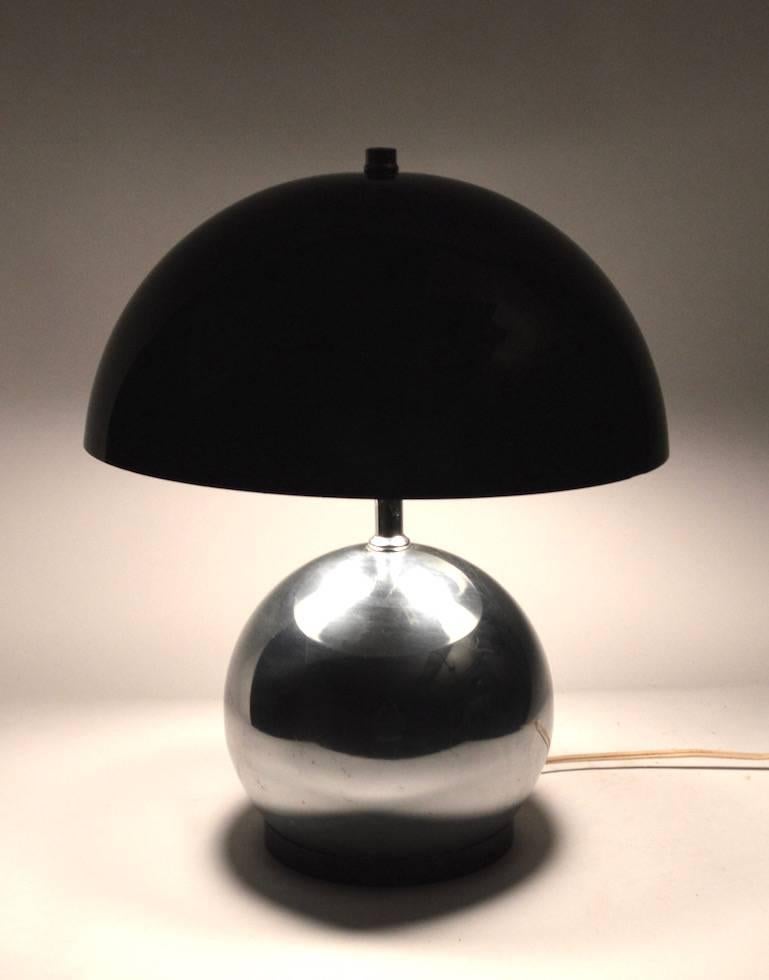 Chrome Ball Lamp with Grey Lucite Shade 2