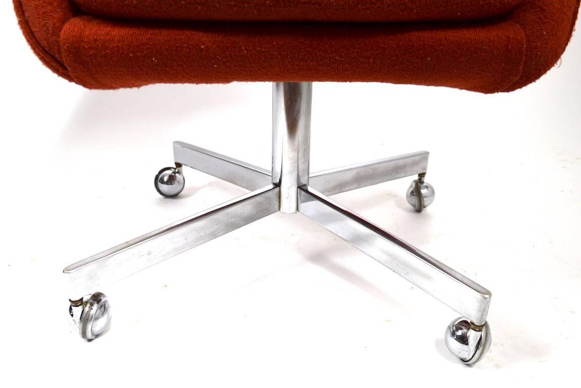 Upholstery Large Set of Swivel Office Chairs by Shelby Williams