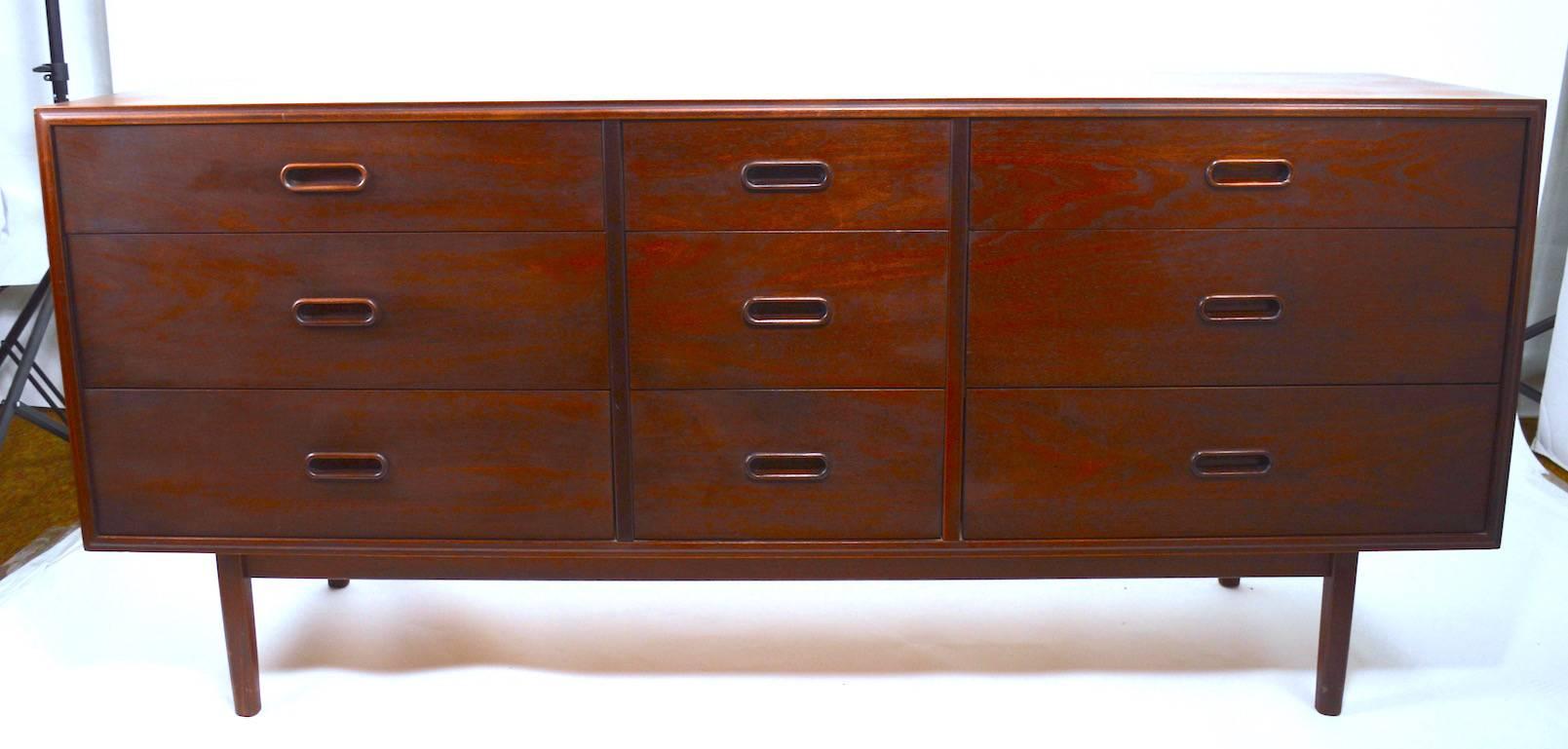 Scandinavian Modern Mid-Century Danish Modern Style Nine-Drawer Dresser