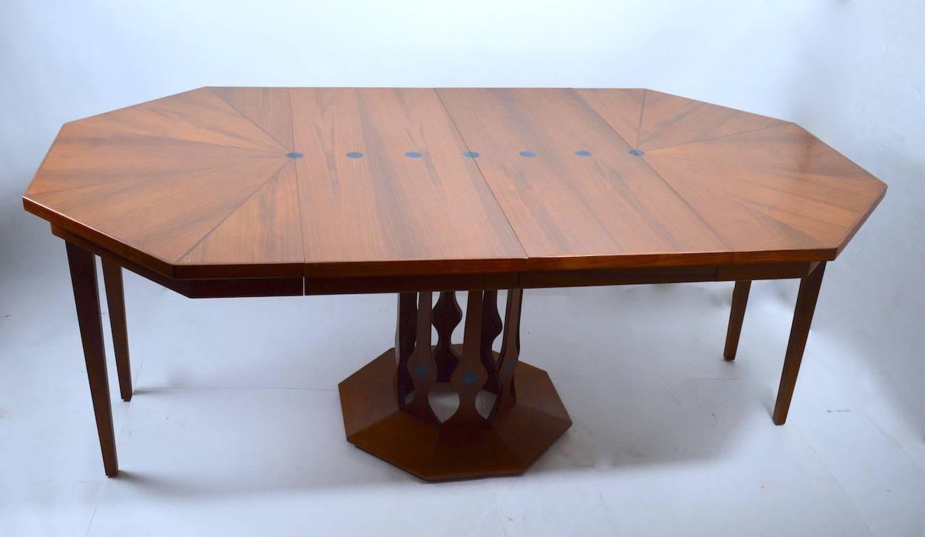 Mid-Century Modern Octagonal Inlay Dining Table by Foster McDavid Inc