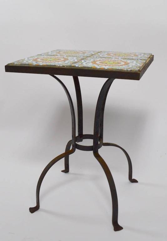 Wrought Iron TileTop Table Possibly Catalina at 1stDibs