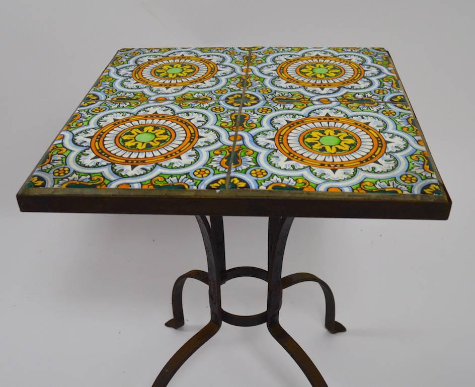 wrought iron tile table