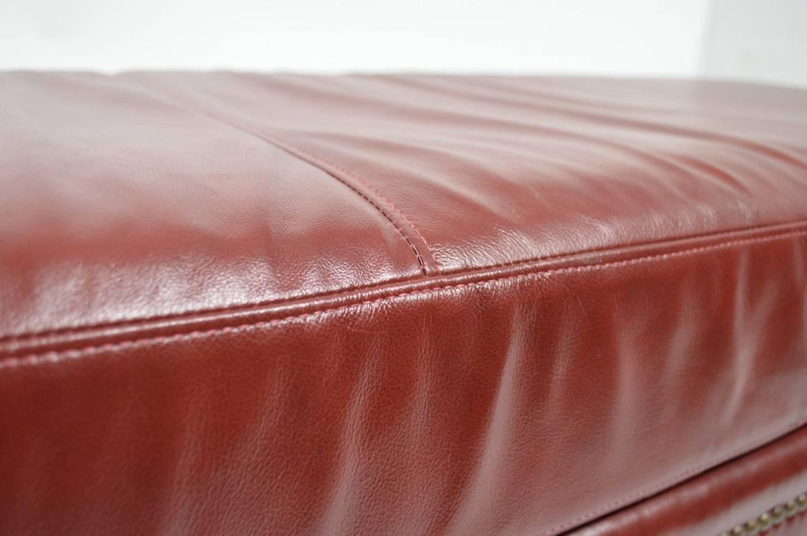 American Studded Leather Bench by Leathercraft