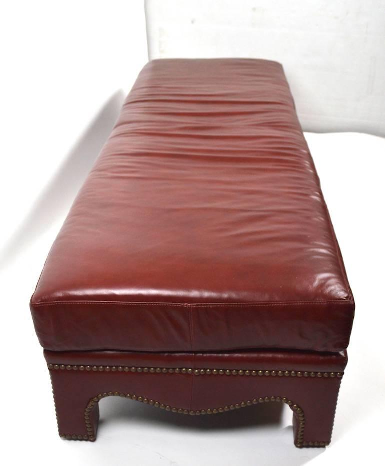 Studded Leather Bench by Leathercraft 1
