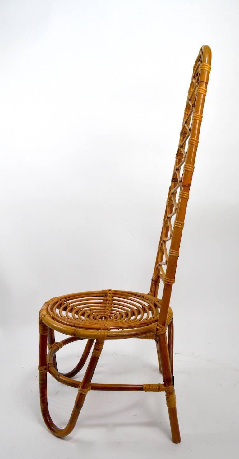 Dutch Rare Pair Dirk Van Sliedregt Rohe Noordwolde  High Back Bamboo Chairs