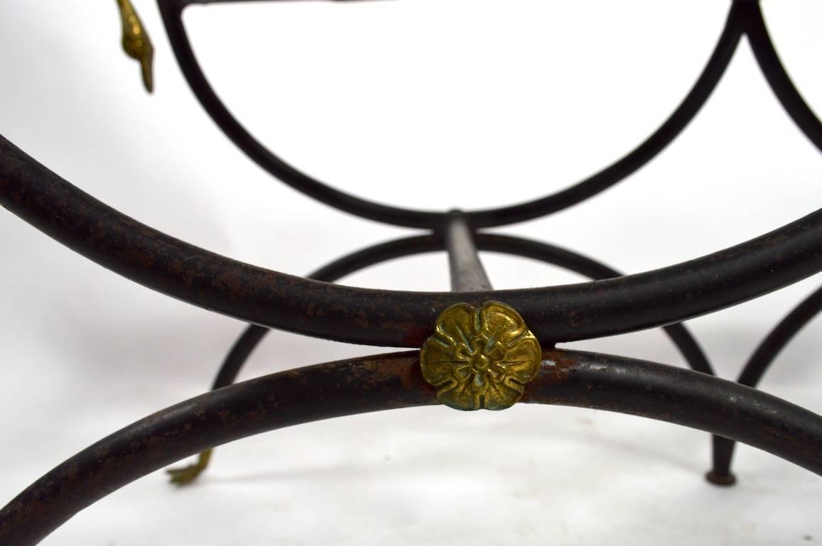 Classical Swan Head Brass and Iron Bench 3