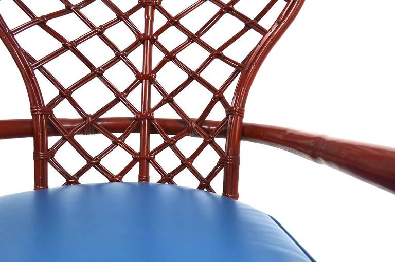 High Fan Back Woven Wicker Chair by Ficks Reed For Sale at 1stDibs