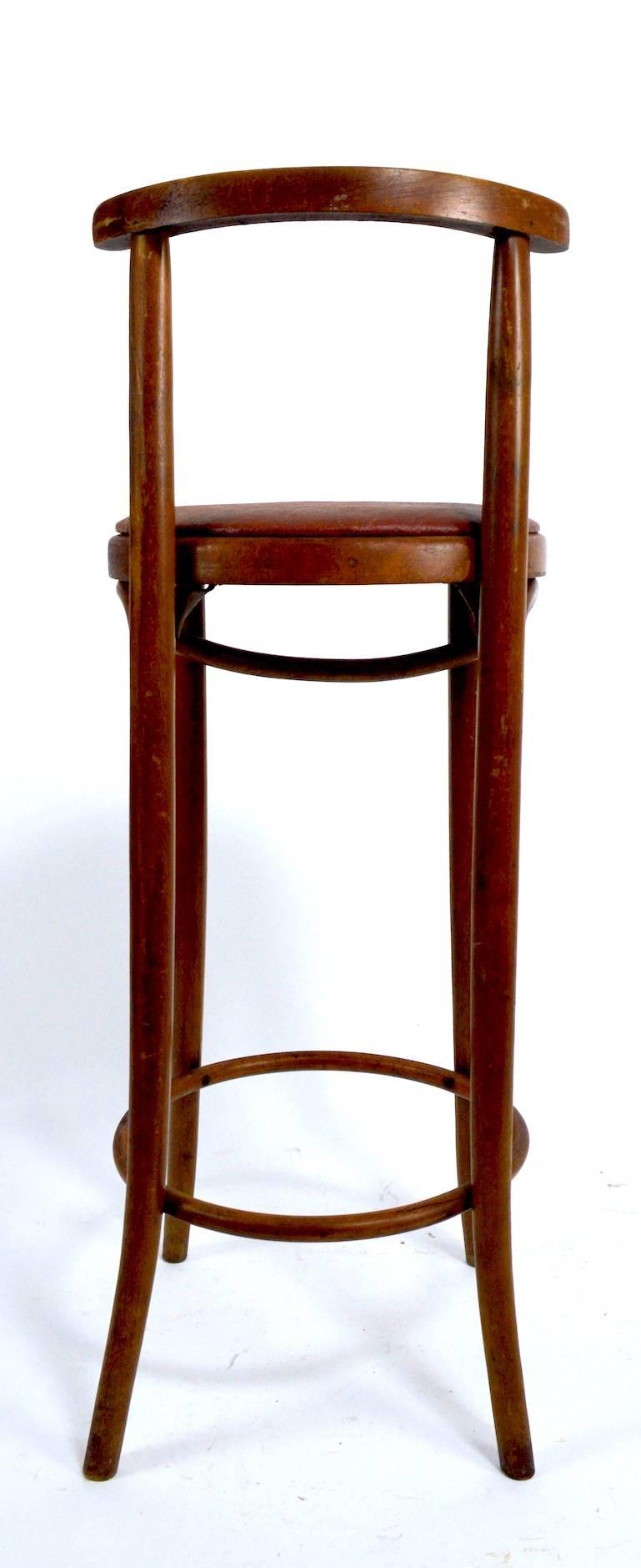 Pair Bentwood Czechoslovakian Stools Attributed to Thonet 2