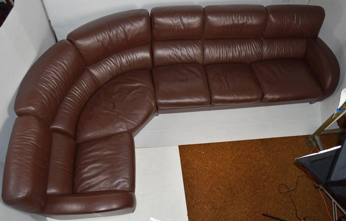 Post-Modern Large Leather Sofa by Poltrona Frau