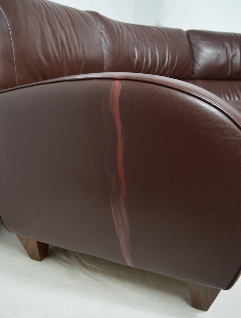 Italian Large Leather Sofa by Poltrona Frau