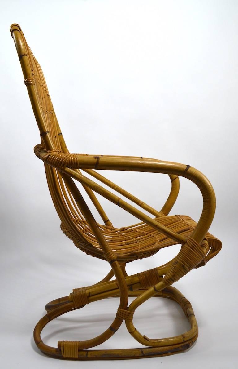 Italian Bamboo Lounge Chair pair available  1