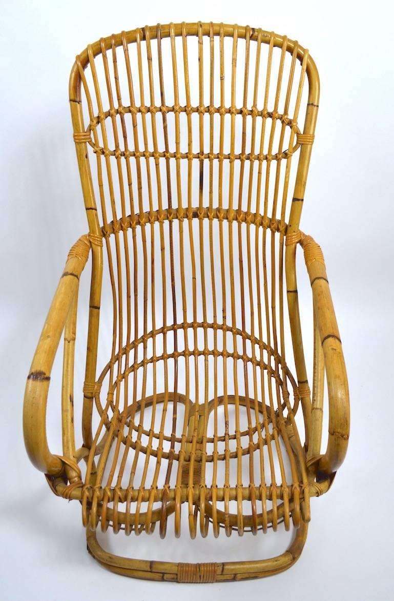 Italian Bamboo Lounge Chair pair available  2