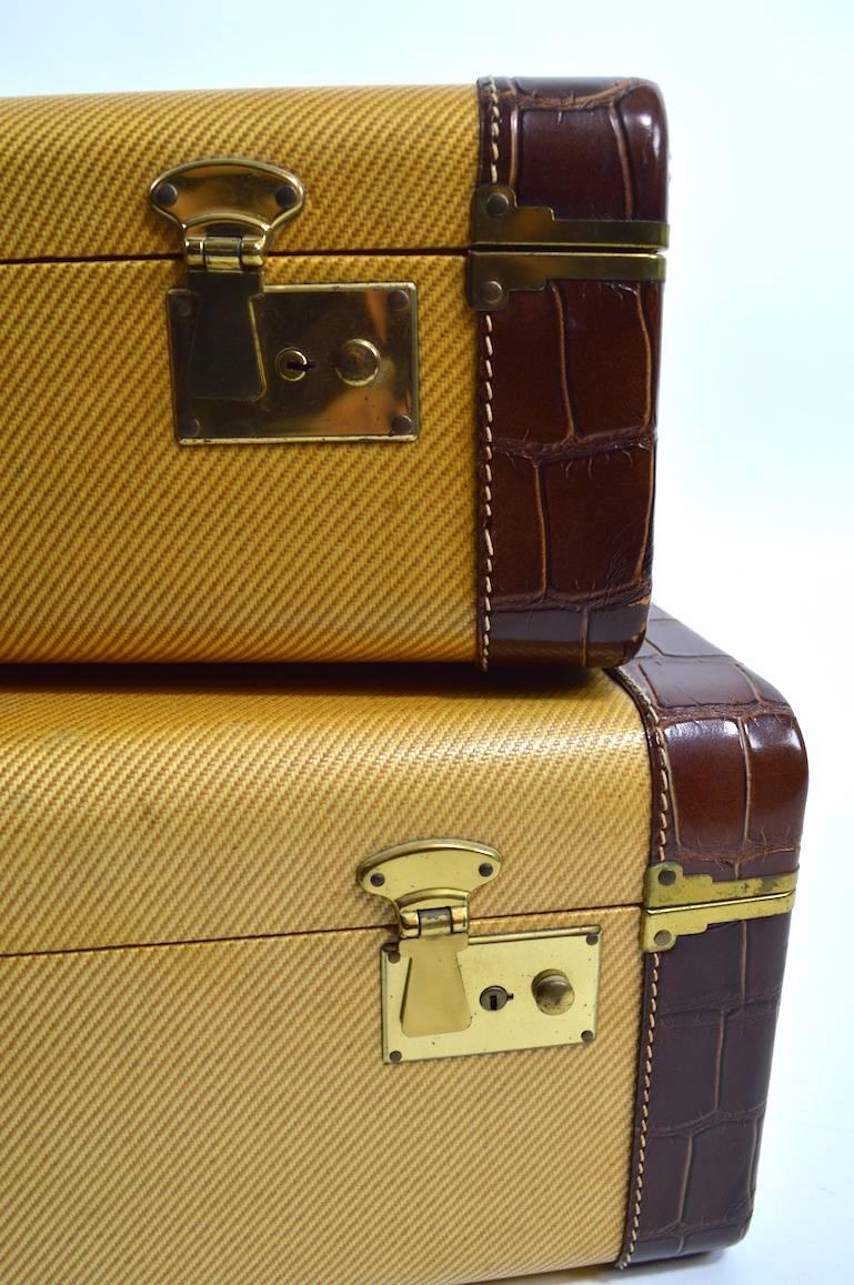 Leather Two Pieces Vintage Luggage by Star Craft