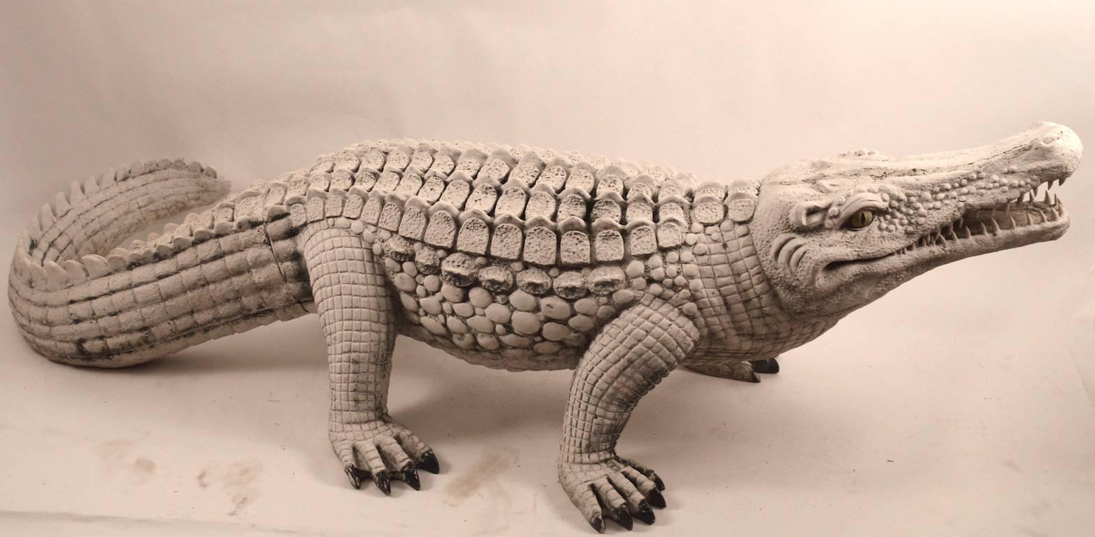 Fiberglass Crocodile in White Paint Surface For Sale 1