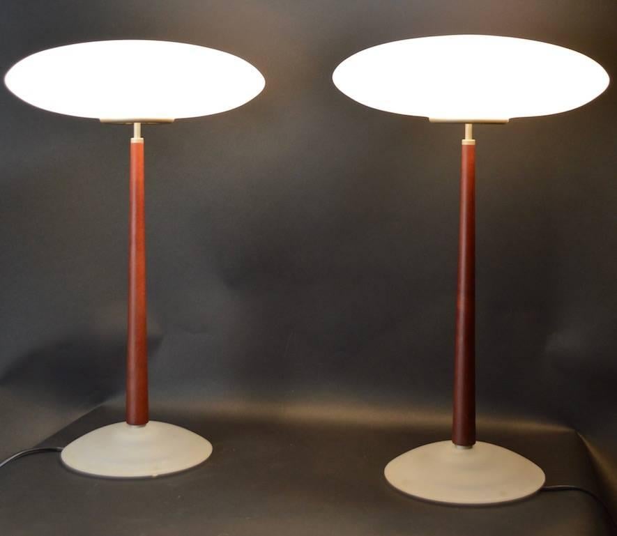 Wood Pair of Arteluce T2 Lamps by Matteo Thue